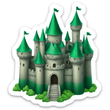Castle made out of emerald sticker
