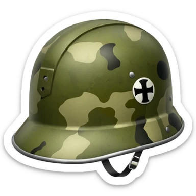 military helmet in camouflage ww2 sticker