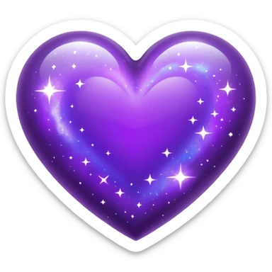 Purple heart with galaxy pattern for 'Euphoria' by BTS sticker