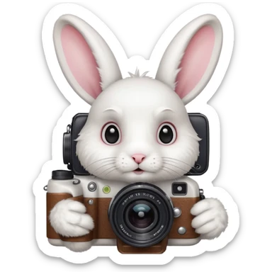 white rabbit camera sticker