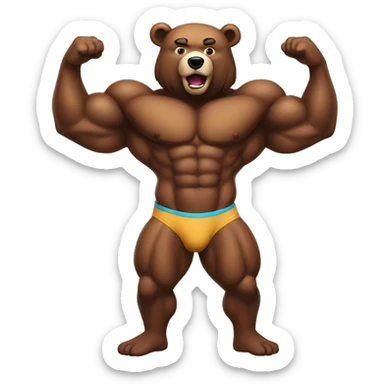 Mens Physique Bodybuilding Bear  sticker