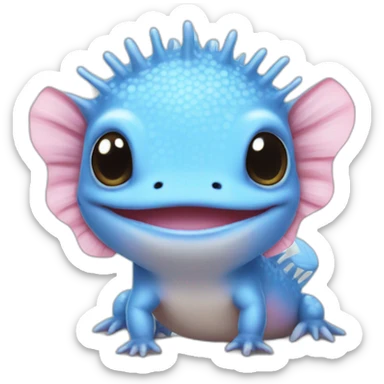 Blue cute Axolotl sticker