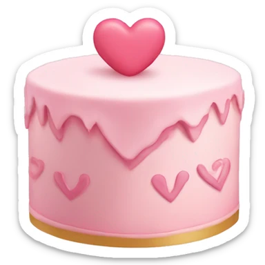 Light Pink heart birthday cake sticker
