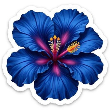Dark blue flower hibiscus sticker