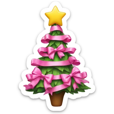 christmas tree with pink bows on it sticker