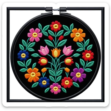 Framed embroidery sticker