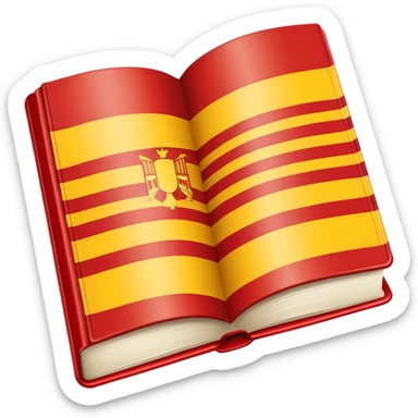 Book with Catalan flag colors for Sant Jordi sticker