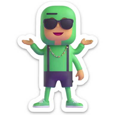 Dank meme character with cool vibes sticker