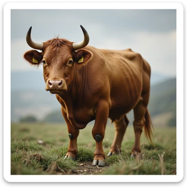 a realistic steer, detailed, lifelike sticker
