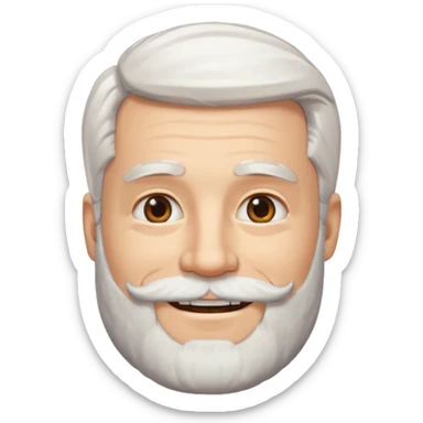 white-haired man with a beard, smiling sticker