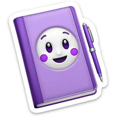 journal white and purple sticker