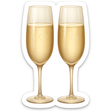 
2 light beige champagne glasses are knocked against each other sticker