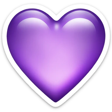 Shiny glass violet heart  sticker
