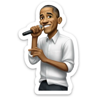 Obama rapping sticker