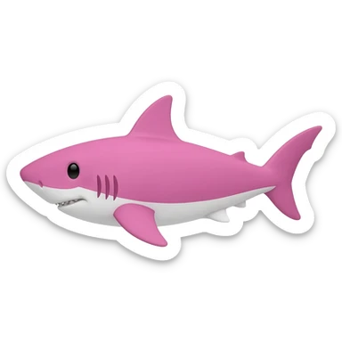 Pink shark sticker