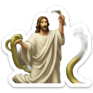 Jesus defeats the serpent sticker