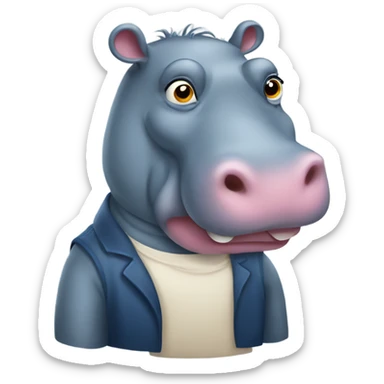 A hippopotamus  sticker