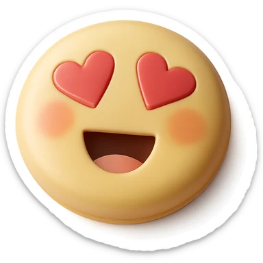 Create a realistic blush compact emoji in a photorealistic style with the background removed. sticker