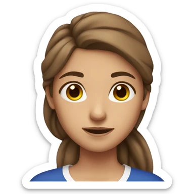 Brown hair girl in gym clothes sticker