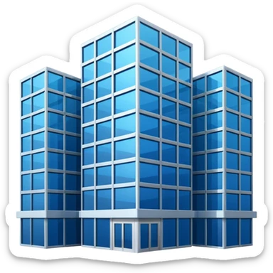 blue bank building sticker