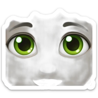Baby emoji with grey skin and green pupils sticker
