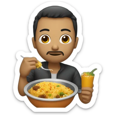 hacker eating biryani sticker
