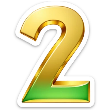 number 7 in golden and green shadows sticker