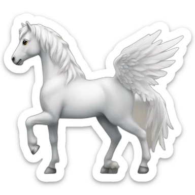 Cheval blanc avec des ailes  sticker