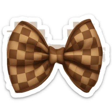 Brown checkered bow sticker