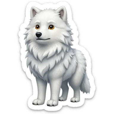 White wolf emoji sticker