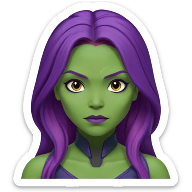 purple haired gamora sticker