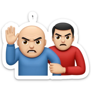 Big text "mopo" above and an angry man. Make sure the text is bigger than the man sticker