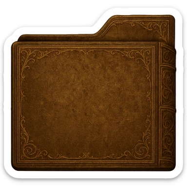 Render the back page of the folder as a separate image, matching the style, color, and texture from the reference image. The background should be transparent. This is attempt 1. sticker