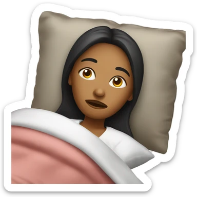 Woman in bed sick sticker