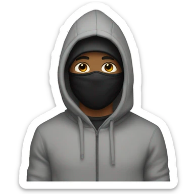 Guy with black Nike skii mask and hoodie over head sticker