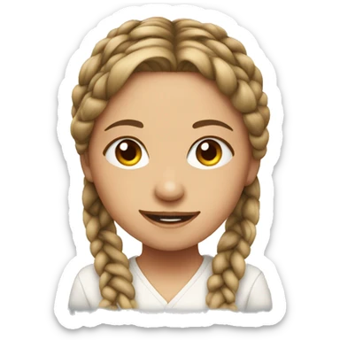 portrait of a girl with braids  sticker