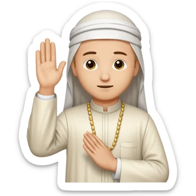 Make a person praying in Islam religion make it a sideways facing 2d emoji sticker