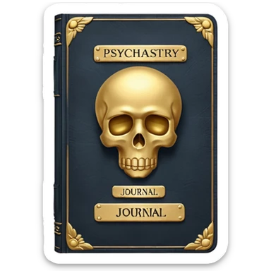 Psychiatry journal book, old book sticker