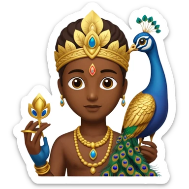 Murugan with vel and peocock at back sticker