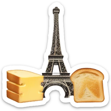 Eiffel Tower with toast and butter  sticker