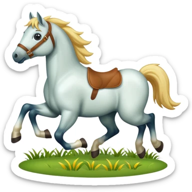 cute horse running on the grass sticker