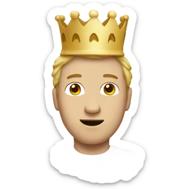 White guy with napkin crown sticker
