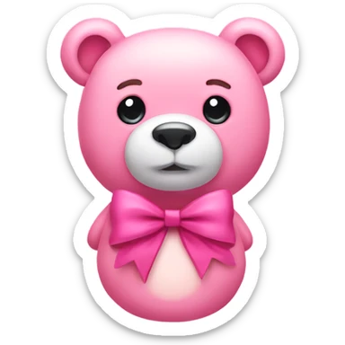 Pink bear with bow sticker