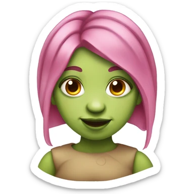 female ogre with pink hair and a nose ring sticker