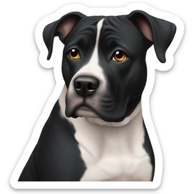 Sad black Staffordshire  sticker