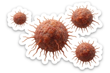 SEI CELLULE TUMORALI ANATOMICHE REALISTICHE FLUTTUANO IN ARIA sticker