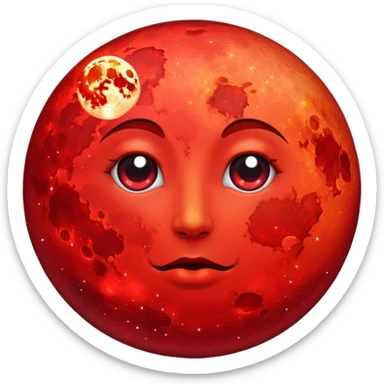 glitter red blood moon sticker