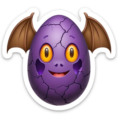 easter egg with bat sticker