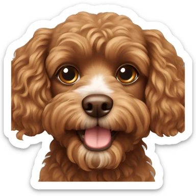 Brown cavoodle dog sticker