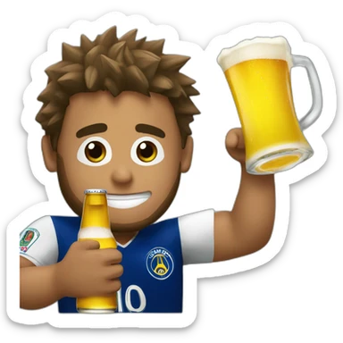 Neymar jr drinking a beer sticker